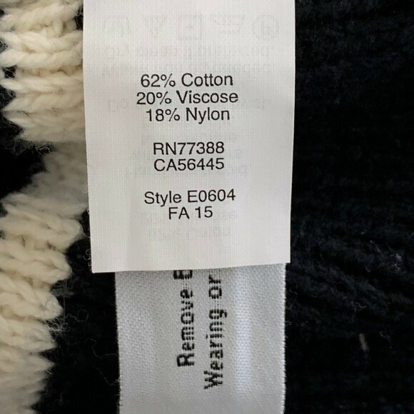 Madewell Open Cardigan Sweater Shawl Collar Chunky Knit Ivory & Black Size XS - Picture 8 of 9